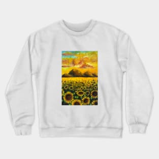 Sunflower sunset over the mountains Crewneck Sweatshirt